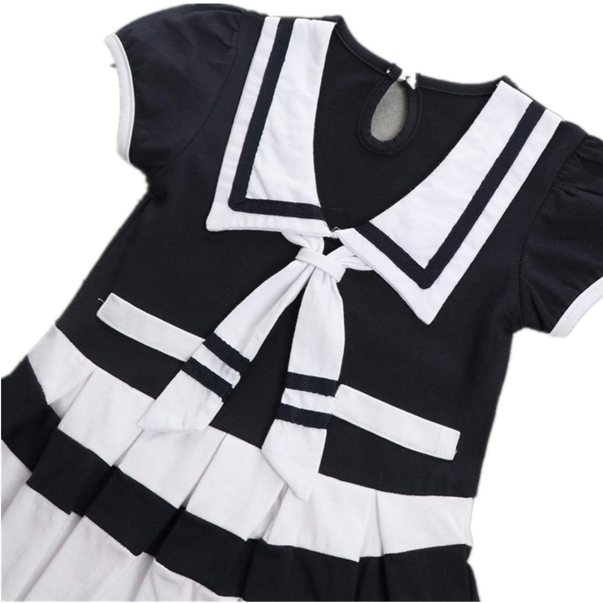 Lee Little Angel Girl Navy Skirt Short Sleeve Baby One Piece Dress Footies Rompers Rompers