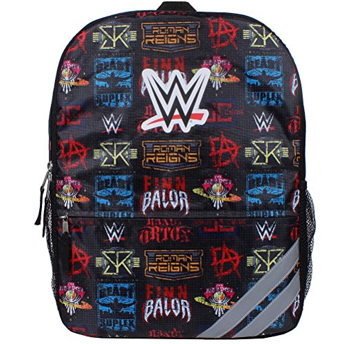 WWE Grand Slam Wrestling Champion Icons 16 inch Backpack with Side Mesh Pockets