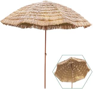 Paja para Sombrilla De Jardín Basculante (2.1m / Redondo/Color Natural