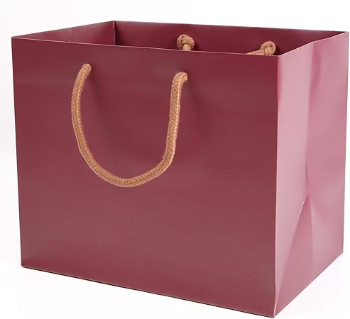 Amazon みこと 引き出物袋 結婚式 手提げ紙袋 10枚セット マチ広 葡萄色 中 ギフトバッグ 袋 文房具 オフィス用品