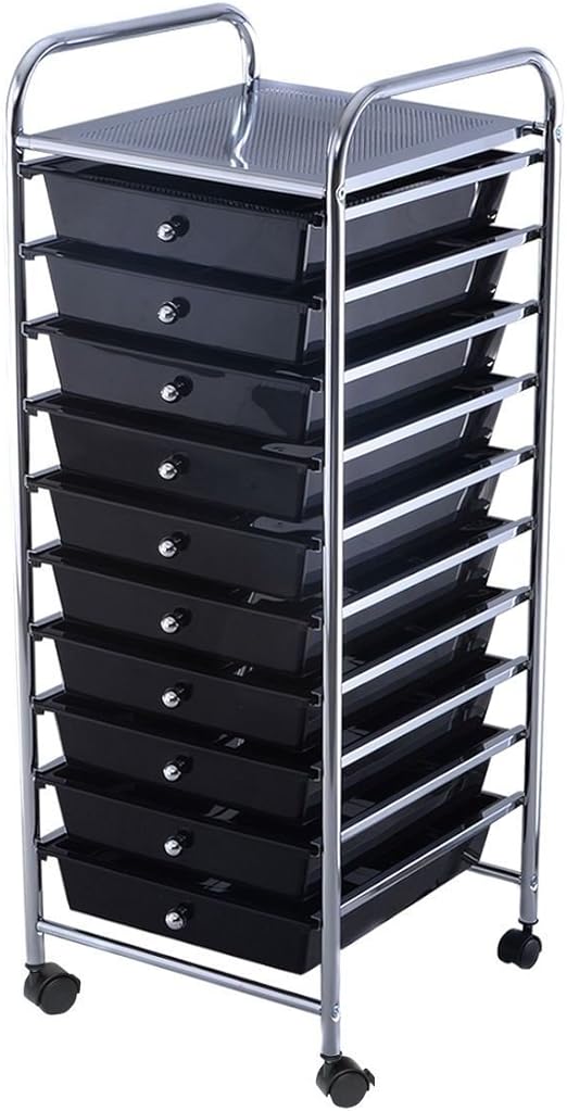 Amazon Com Timmyhouse Tall Rolling Wheels Cart Dresser 10 Drawer