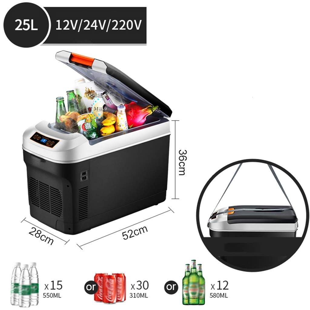 Nevera portátil 12V / 220V para refrigeradores de autos negros ...