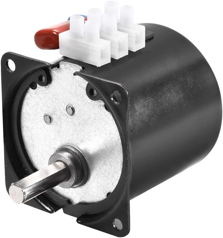 AC 110V Synchronous Motor Metal Gear 5RPM 14W 7mm Dia Central Shaft with Hole General Purpose