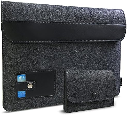 ACECOAT Felt 13.3 Inch MacBook Air / Macbook Pro Retina / 12.9 Inch iPad Pro Sleeve Case Pouch Cover Ultrabook Netbook Tablet Carrying Case Protector Bag - Dark Gray