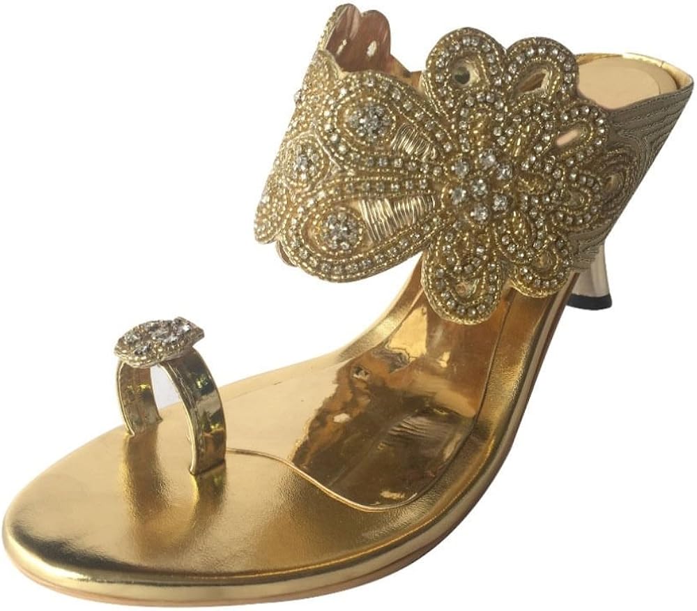 ethnic peep toe heels