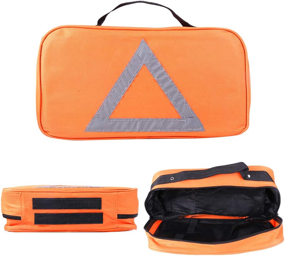 NoOne Car Safety Kit, Multi Functional Roadside Assistance Emergency Kits- First Aid Kit, Jumper Cables, LED Warning Light, Orange Strong Bag, Work Gloves, Tools: Automotive