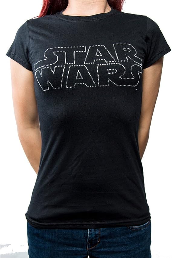 Amazon Star Wars スターウォーズ Logo Diamante ブランド Tシャツ レディース 公式 オフィシャル Tシャツ カットソー 通販