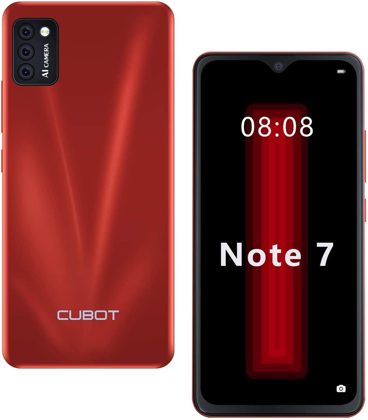4G Mobile Phones SIM Free, CUBOT Note 7 Smartphone Unlocked, Android 10, Triple Cameras, Triple Card Slots, Face ID, UK Version-Red: Amazon.co.uk: Electronics