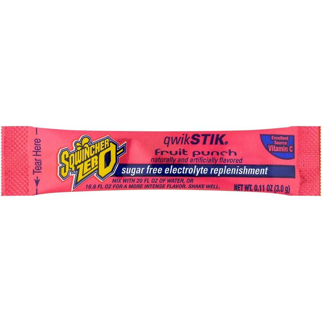 Sqwincher Zero Qwik Stik Sugar Free, Fruit Punch, .11 oz (Pack of 50): Industrial & Scientific