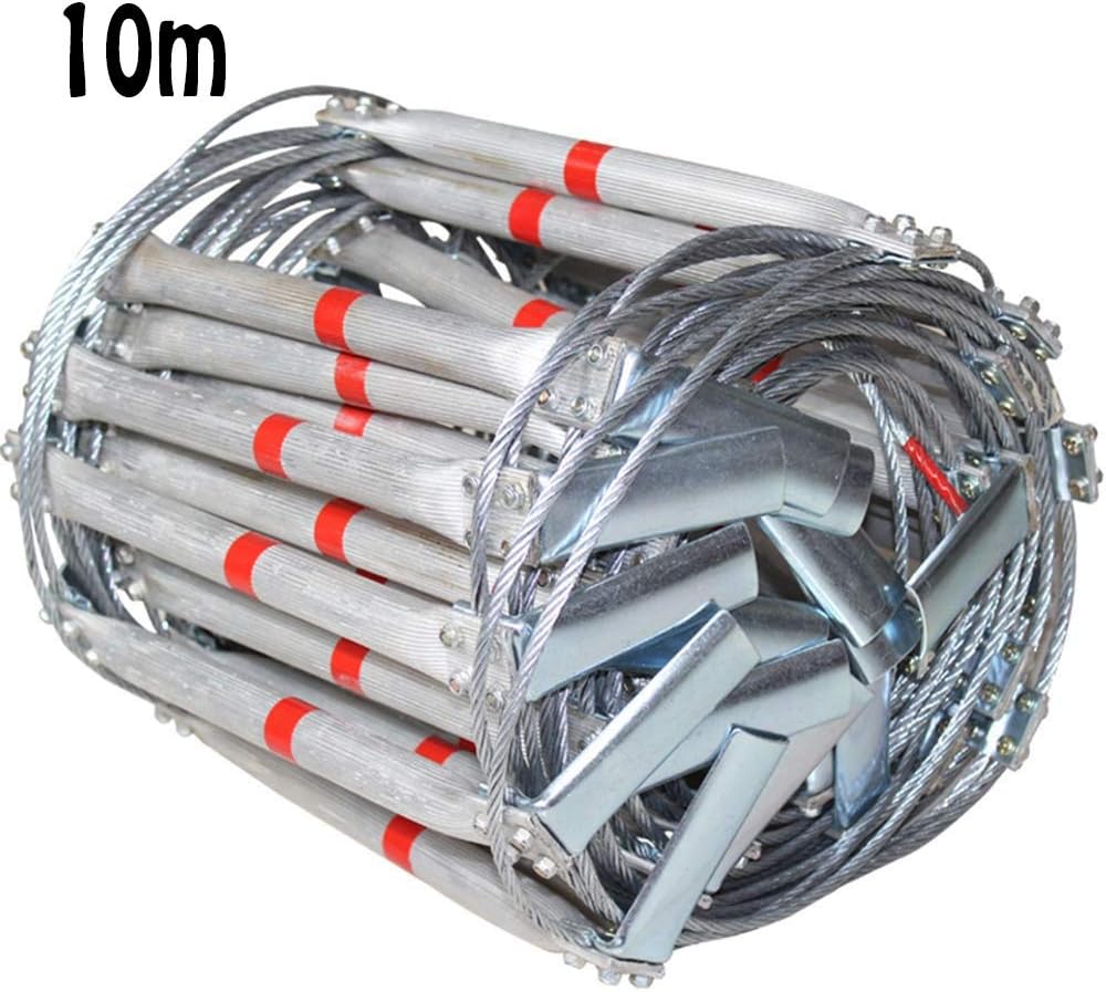 Fire Escape Rope Ladder Emergency Flame Resistant Safety Rope Ladder with Aluminum Alloy Wire Rope Soft Ladder for Kids And Adults,Outdoor Activity Climbing Ladder Mountaineering,Working Heights