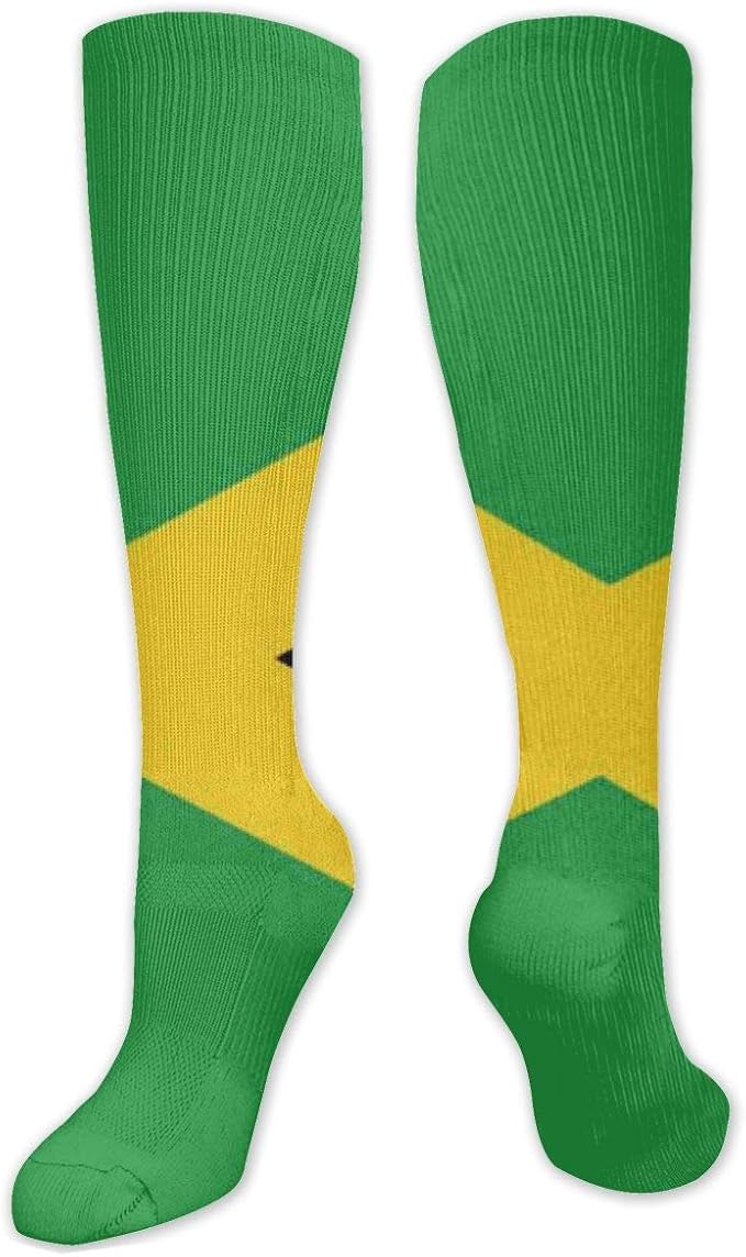 Jamaican Flag Novelty Cool Crazy Dress Crew Socks For