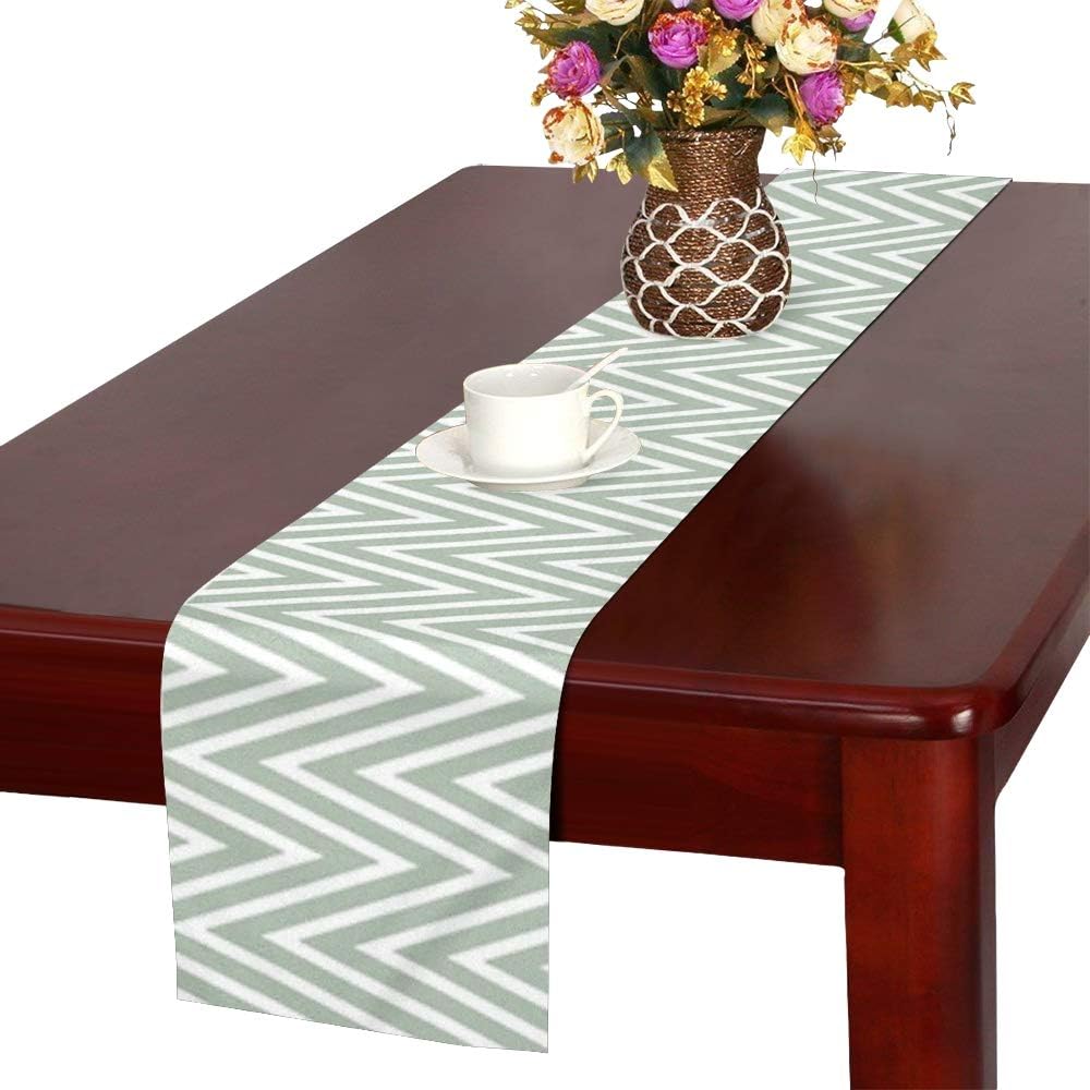 Jnseff Vintage Pattern Chevron Wrapping Paper Zig Zag Table Runner, Kitchen Dining Table Runner 16 X 72 Inch for Dinner Parties, Events, Decor