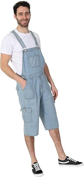 men's bib overall shorts