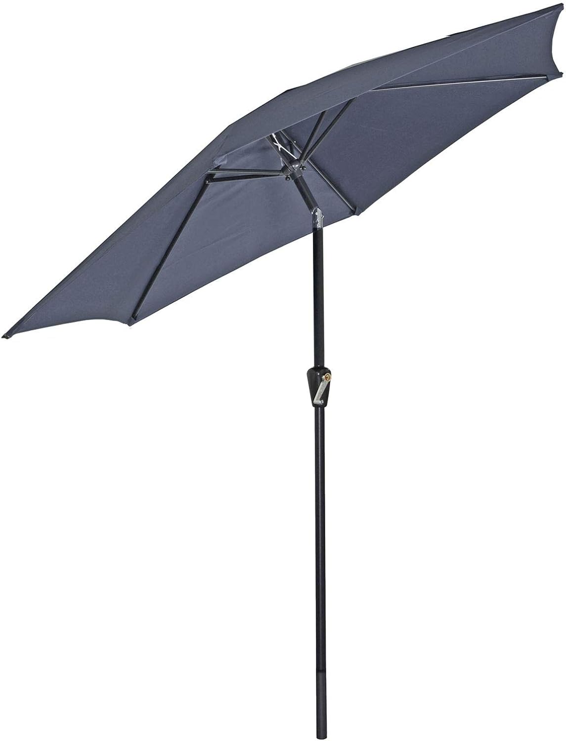 Azuma Garden Parasol 2 5m Round Grey 6 Panel Crank Tilt Function Patio Umbrella Sun Shade With Uv50 Protection Adjustable Canopy Air Vented For Stability Aluminium Pole Summer Dining Accessory Amazon Co Uk Garden