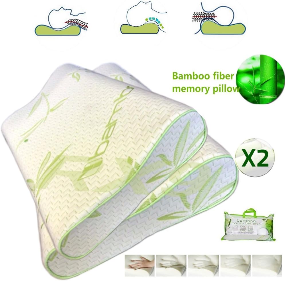 Contour Memory Foam Pillow Bamboo Luxury Firm Head Neck Support Orthopaedic Size 40 CM X 60 CM
