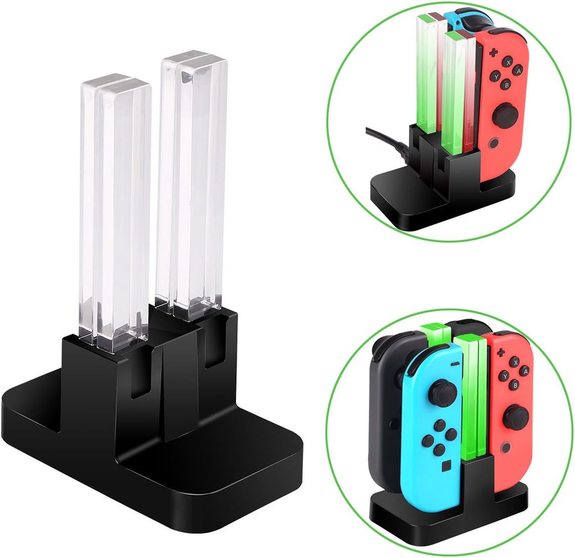 Nintendo Switch JoyCon Controller Charger, Aevdor NSwitch Controller Charging Station with 4