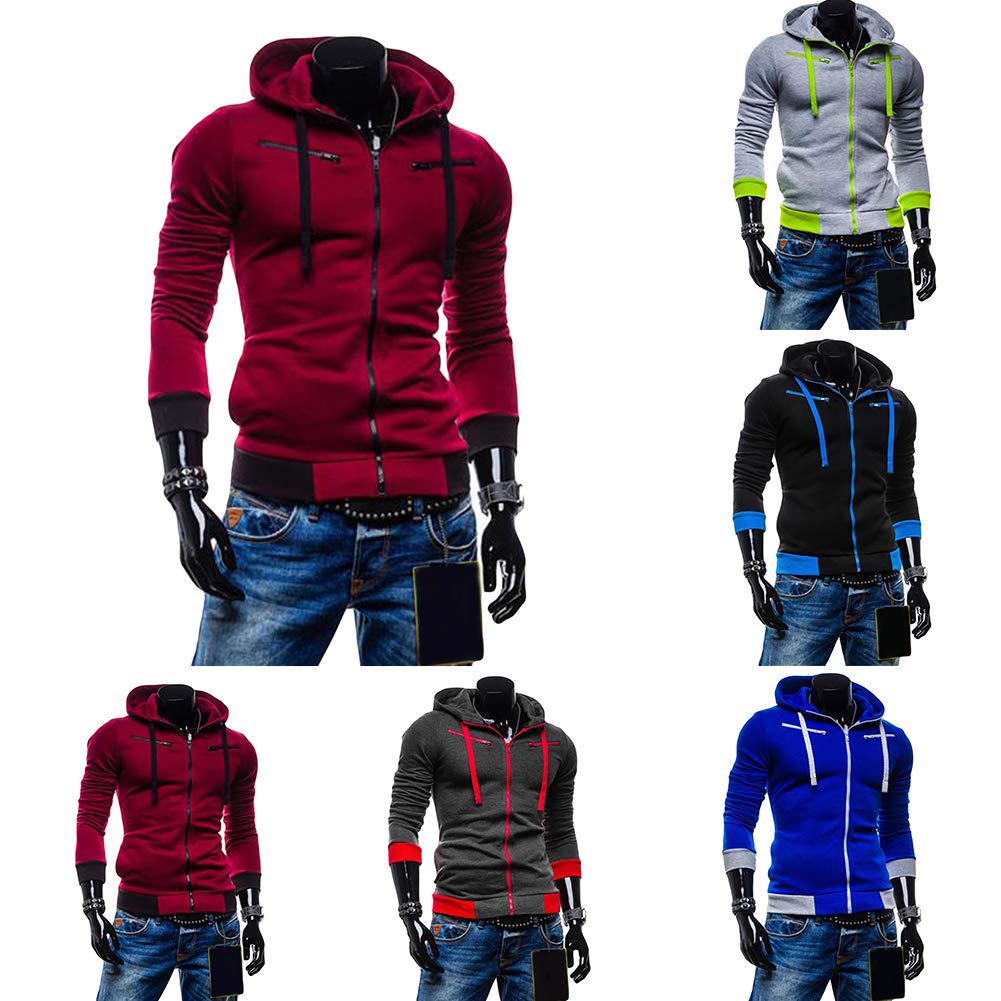 men color block hooded sweatshirt