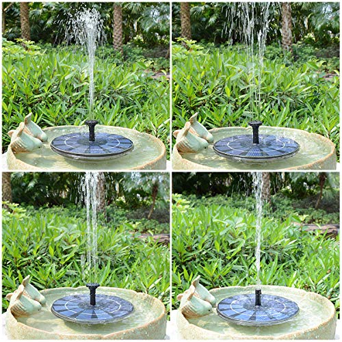 TOMONOLO Solar Bird Bath Fountain with Battery Backup, 2.5W Free Standing Solar Water Pump Kit for Birdbath, Pond, Pool, Garden