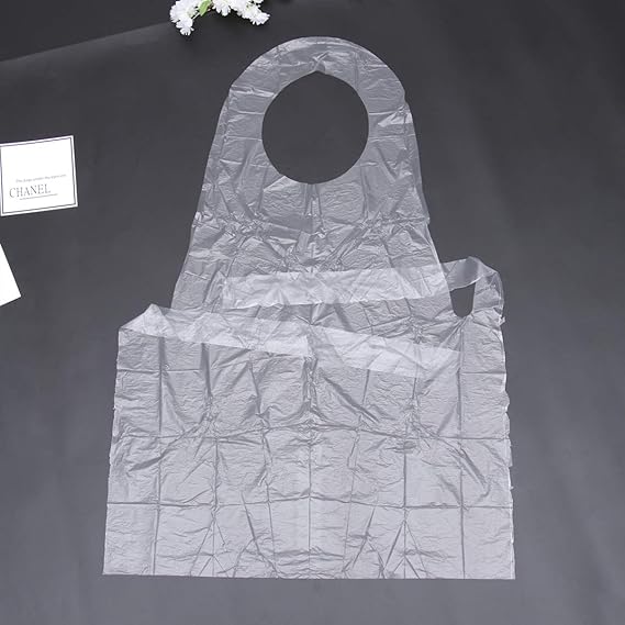 HEALIFTY 30Pcs Disposable Waterproof Apron Dustproof PE Apron White