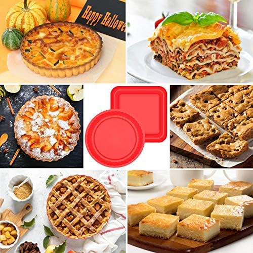 EKKONG Moulle Silicone Patisserie, Lot de 4 Moules à Gâteau en Silicone, Forme Ronde, Forme Carrée, Moule à Pain, Moule à Tarte, Antiadhésive & Facile à nettoyer - Cuisine A Vivre EKKONG Moulle Silicone Patisserie, Lot de 4 Moules à Gâteau en Silicone, Forme Ronde, Forme Carrée, Moule à Pain, Moule à Tarte, Antiadhésive & Facile à nettoyer