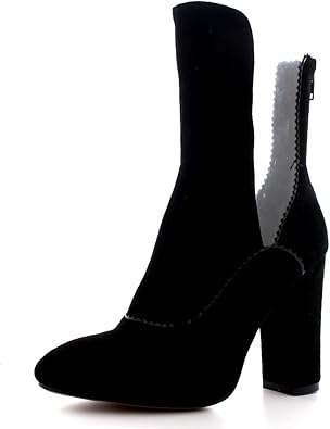 cut out block heel boots