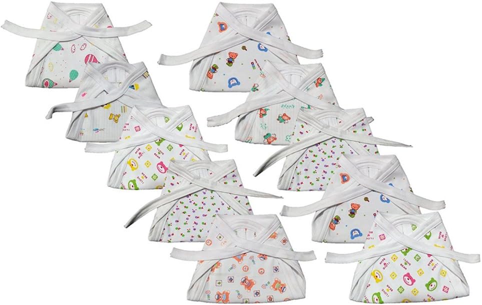 KiddosCare New Born Baby Cotton Cloth Nappies (Multicolor, Pack of 10)