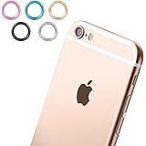 Iphone 6 Camera Protector, Pretid 5 X Set Black Silver Blue Gold Pink Premium Smartphone Camera Guard Protection Ring for Iphone 6 6 S 4.7 Accessories