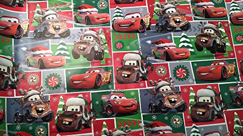 Christmas Wrapping Pixar Cars Holiday Paper Gift Greetings 1 Roll ...