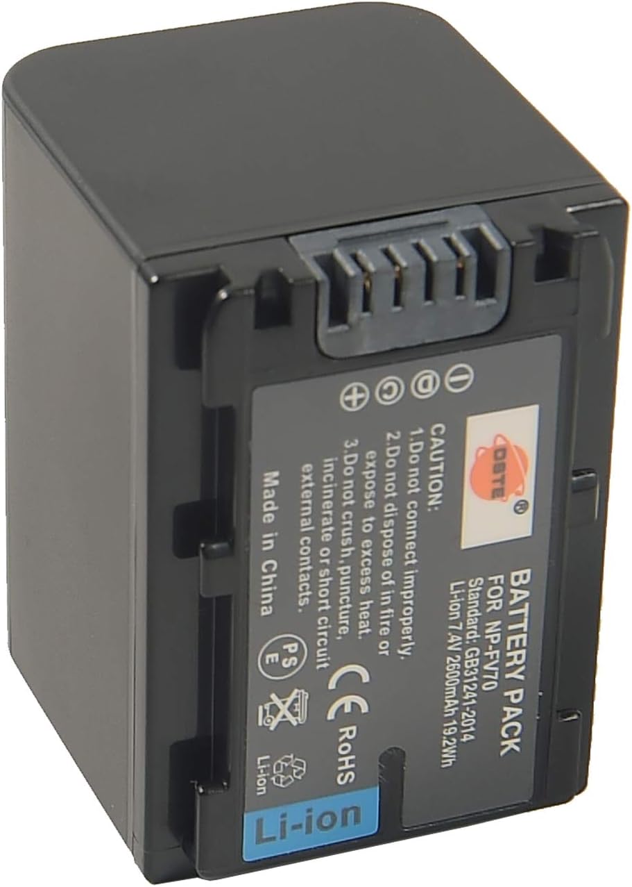 DSTE® 2x NP-FV70 Rechargeable Li-ion Battery + Charger DC04U for Sony DCR-SR15 SR21 SR68 SR88 SX15 SX21 SX44 SX45 SX63 SX65 SX83 SX85 FDR-AX100 HDR-CX105 CX110 CX115 CX130 CX150 CX155 CX160 CX190 CX200 CX210 CX220 CX230 CX260V CX290 CX300 CX305 CX330 CX350V CX360V CX380 CX430V CX520V CX550V CX560V CX580V CX700V CX760V CX900 HC9 PJ10 PJ30V PJ50 PJ200 PJ230 PJ260V Camera - Image 5