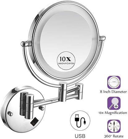 SGSG Espejo de tocador, Espejo de Maquillaje para baño Montado en la