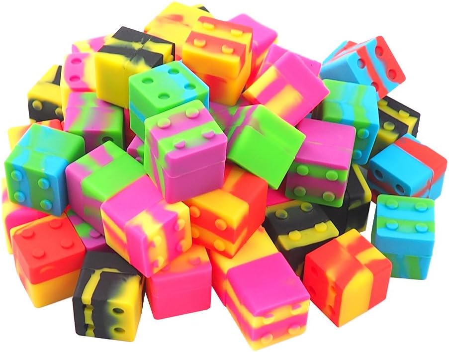 YHSWE 25 Square 9ml Silicone Stackable Container Non Stick Storage Box Oil Jar