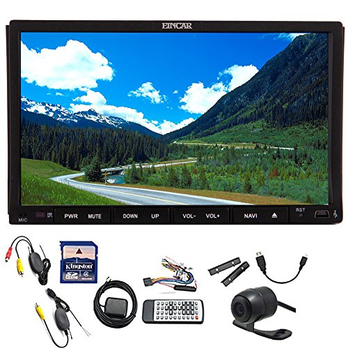 Wireless Free backup Camera support Eincar 2015 Car DVD Player Win 8 System Double 2 Din 7 inch Car Stereo Capacitive Multi-touch Screen Car Video with GPS Navi Bluetooth/DVR/1080P/SD/Radio