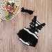 Newborn Kids Baby Girls Clothes Lace Jumpsuit Romper Playsuit + Headband Outfits (6-9 Months, Striped)