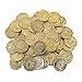Kicko Plastic Gold Coins - 144 Pack - 1.25 Inches Fun Play Money Coins - for Kids - Party Favors, Bag Stuffers, Fun, Toy, Prize, Pinata Fillers