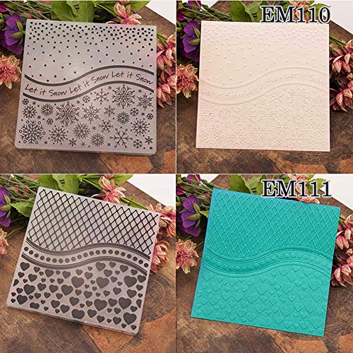 Snowflake Heart Plastic Embossing Folders DIY Paper Decor Template Background Decorative Tools for Card Making 6 by 6 inch Around (Snowflake)