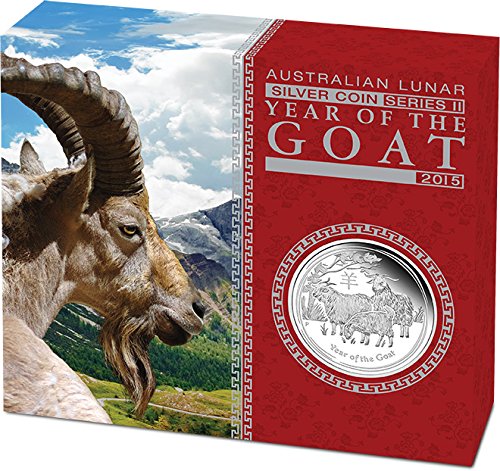 2015 AU Modern Commemorative GOAT Lunar Year Series 1 Oz Silver Proof Coin 1$ Australia 2015 Dollar Perfect Uncirculated