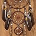Ricdecor Dream Catcher Handmade Traditional White Feather Dream Catcher Wall Hanging car Hanging Decoration Ornament (Brown 3Circles)