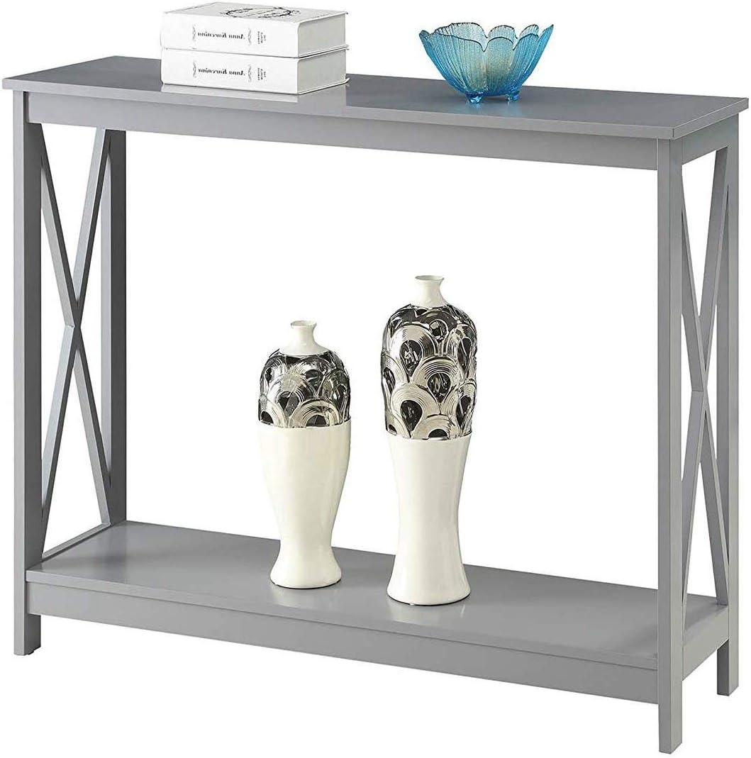 Amazon Com Bestgoodshop Grey Wood Console Sofa Table With Bottom