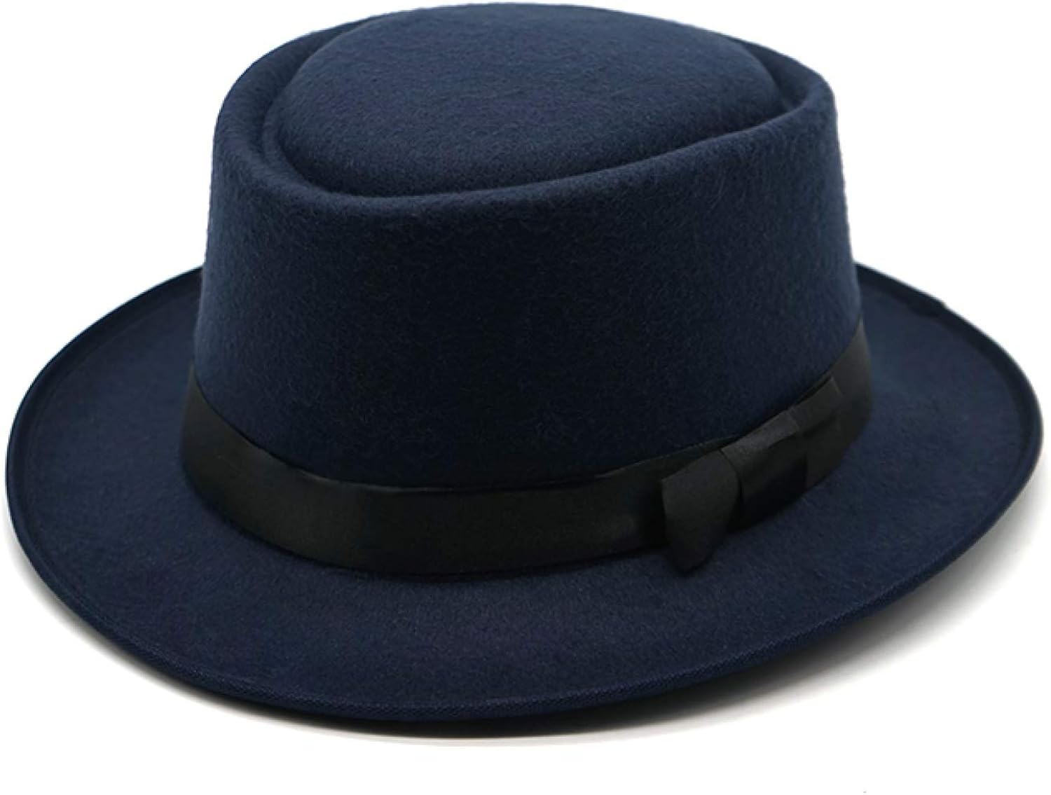 Women Elegant Flat Top Wool Felt Fedora Hat Crushable Women Warm Trilby