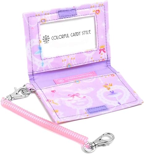 Amazon Co Jp パスケース チェーン付き 子供用 レース模様にprettyバレリーナ ラベンダー N ホビー 通販