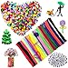 500 Pcs Craft Supplie Set,Pipe Cleaners including 200pcs Pom Poms,100pcs Chenille Stem and 200Pcs Wiggle Googly Eyes,School Classroom Home DIY Handmade Art Projects Gifts For Boys Girls Preschool Kids
