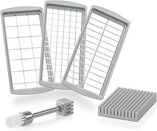 Genius Nicer Dicer Fun Messereinsätze (5 Teile) die Ergänzung zu Ihrem Nicer Dicer Fun - XXL-Messer für perfekte Schneid-Ergebnisse zum Schneiden von Würfeln, Stiften, Scheiben