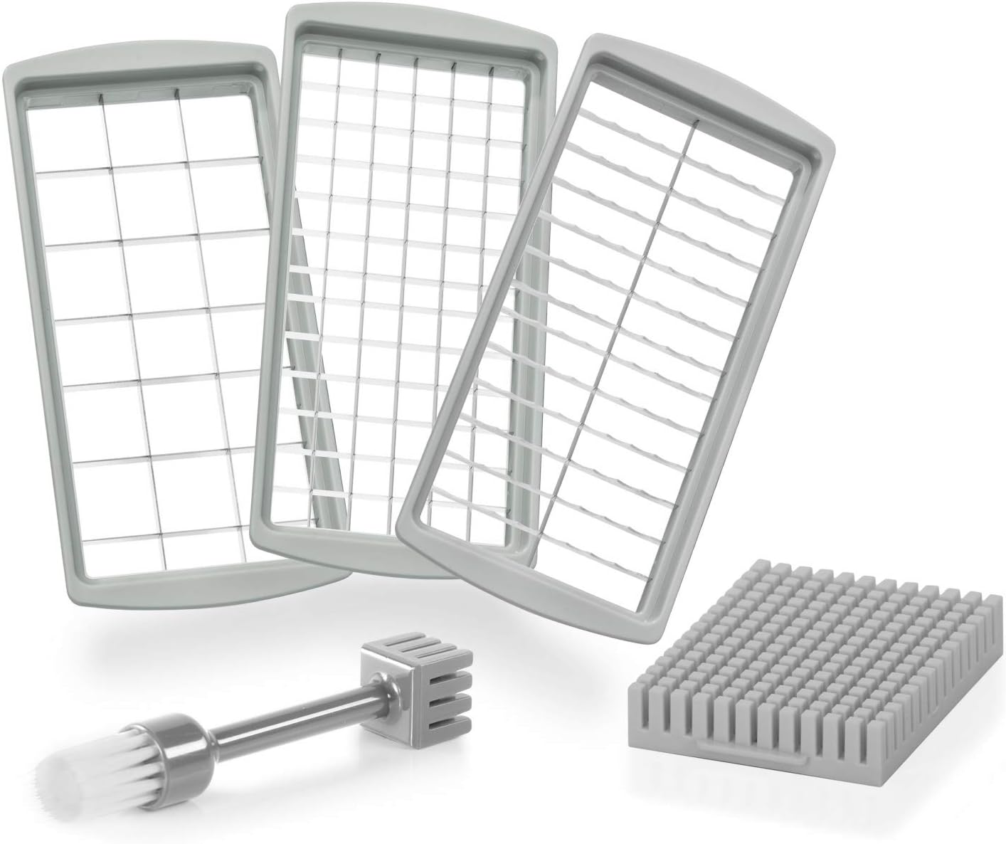 Genius Nicer Dicer Fun Messereinsätze (5 Teile) die Ergänzung zu Ihrem Nicer Dicer Fun - XXL-Messer für perfekte Schneid-Ergebnisse zum Schneiden von Würfeln, Stiften, Scheiben