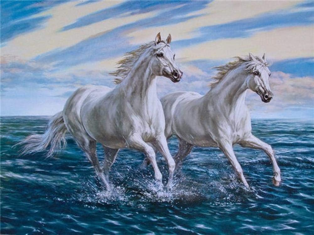 xgjhw Diamond Painting Animal Horse Diamond Embroidery Horse Full Display Art Drill Animals