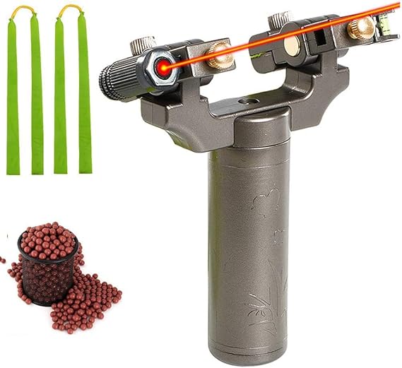 TOPARCHERY Slingshot, with 2 Slingshot Bands 100pcs Ammo, Plastic Slingshots