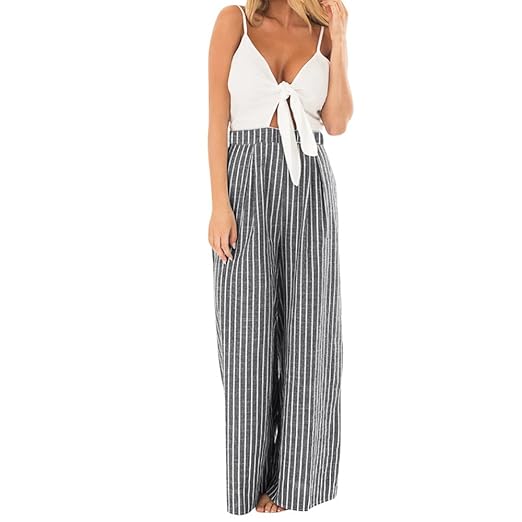 ZQISHMAO Women Elegant Playsuit Summer Short Sleeves Party Wide Leg Jumpsuit Romper with Belt B- Green, M