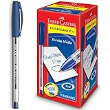 Caneta Esferográfica Trilux 032 Ponta Media 50 Unidades, Faber-Castell, Azul