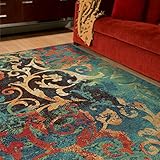 Orian Rugs Geometric Watercolor Scroll Multi Area Rug (7'10