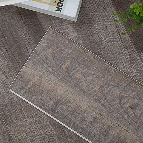 Diflart Waterproof Luxury Vinyl Plank Flooring Click and Lock Lvp with Foam Back SPC Rigid Core Wood Grain Finish Pack of 2 (Lenox Estate Sample)