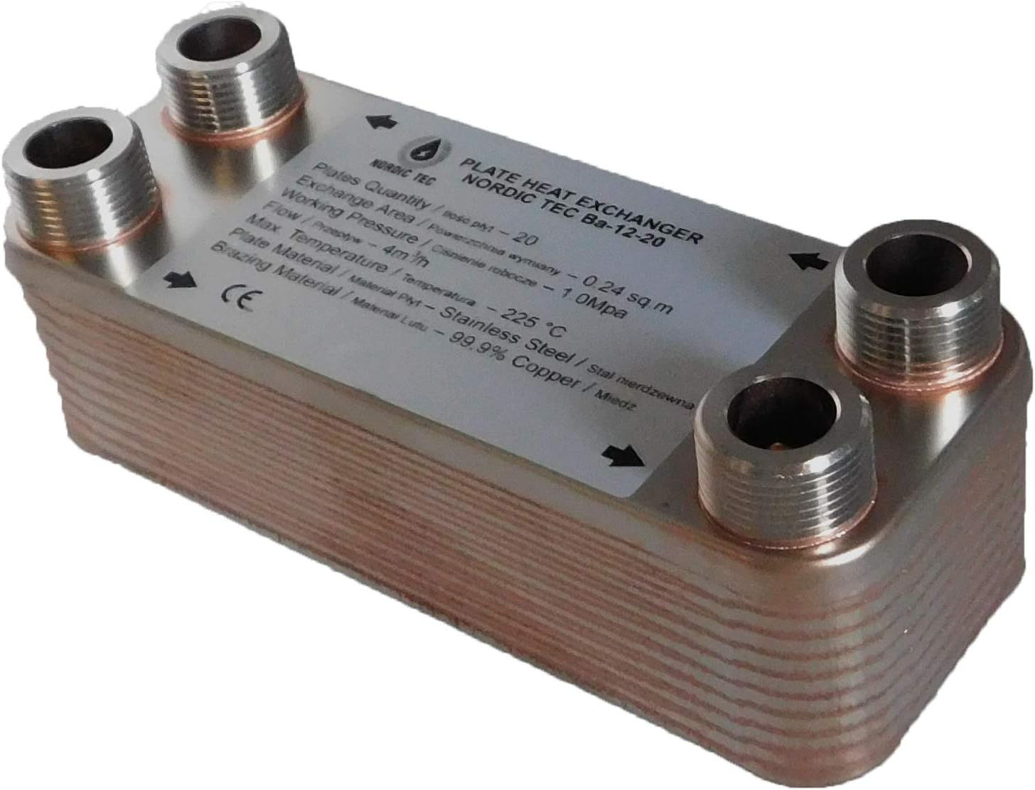 Prodotti per la costruzione 20 45 KW Piastra in acciaio INOX scambiatore di calore Nordic Tec ba